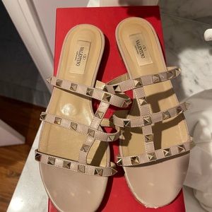 Valentino Rockstud Slide Sandals - Size 38.5